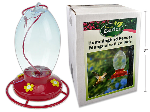 Carton of 12 8-5/8in x 6-1/8in Hummingbird Feeder. White Box w/ Colour Label.