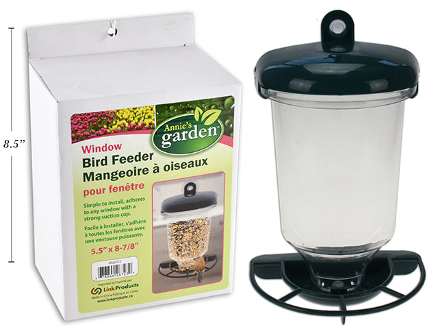 Carton of 12 8-7/8in (H) x 5.5in (W) Suction Cup Window Bird Feeder. White Box w/ Colour Label.