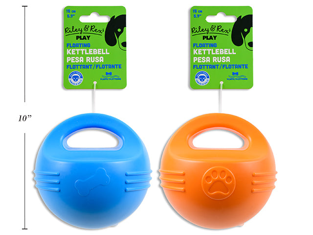 Carton of 12 5.9in(D) Floating TPR Kettlebell. 2 Asst.Colours. h/c.