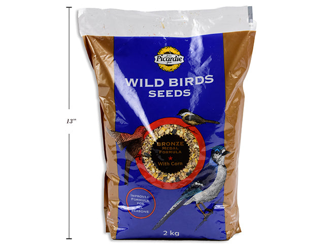 Carton of 5 Wild Bird Seed Mix (with Corn). 2kg.