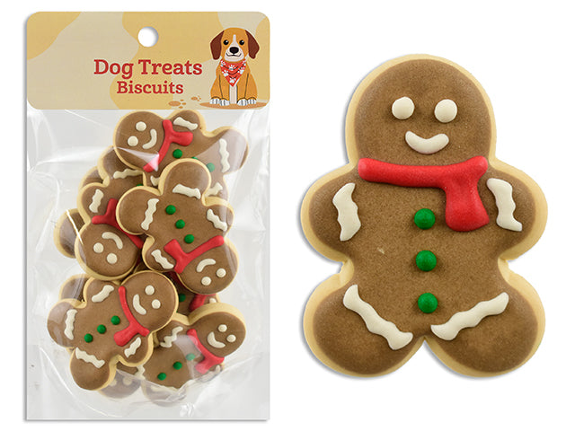 Carton of 24 8pk Christmas Gingerbread Man Cookie Dog Treat. 125g. Peanut Flavour. Pbh.