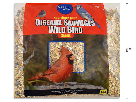 Carton of 16 Wild Bird Seed Mix. 1kg.
