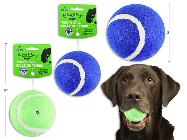 Carton of 12 75mm Toy Tennis Ball. 2 Asst.Colours: Green / Blue. h/c.