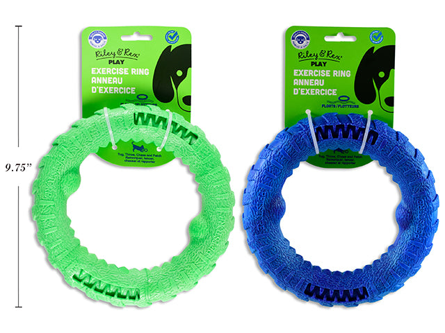 Carton of 12 6.75in(D) Easy Grip Rubber Ring. 2 Asst.Colours:Green / Blue. h/c.