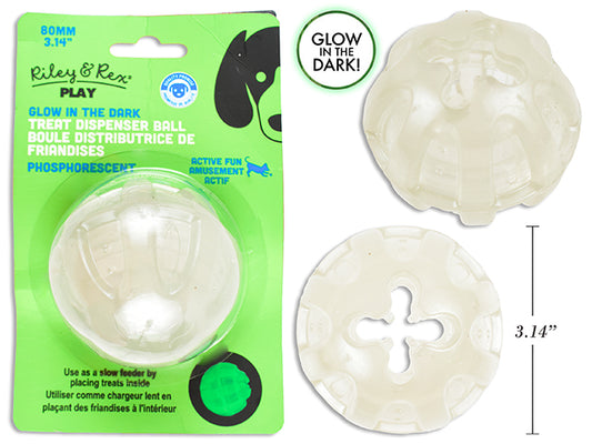 Carton of 6 80mm Soft TPR GID Treat Dispenser Ball Dog Toy. b/c.