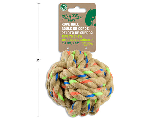 Carton of 12 110mm Sisal Rope Ball Dog Toy. 255g. h/c.