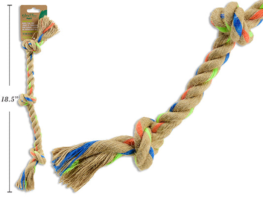 Carton of 12 15.75in Sisal Rope Tug Toy w/3 Knots. 112g. h/c.