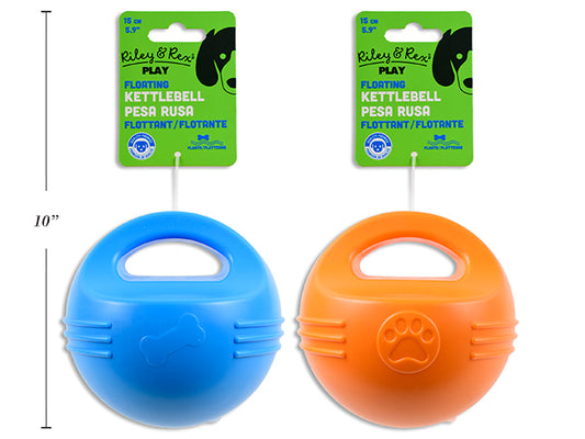 Carton of 12 5.9in(D) Floating TPR Kettlebell. 2 Asst.Colours. h/c.