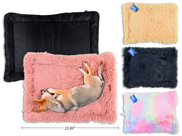 Carton of 6 22.83in x 15.75in Non-Slip Flat Bed / Crate Mat w/ Zipper & Removable Stuffing. 4 Asst.Colours. Cht.