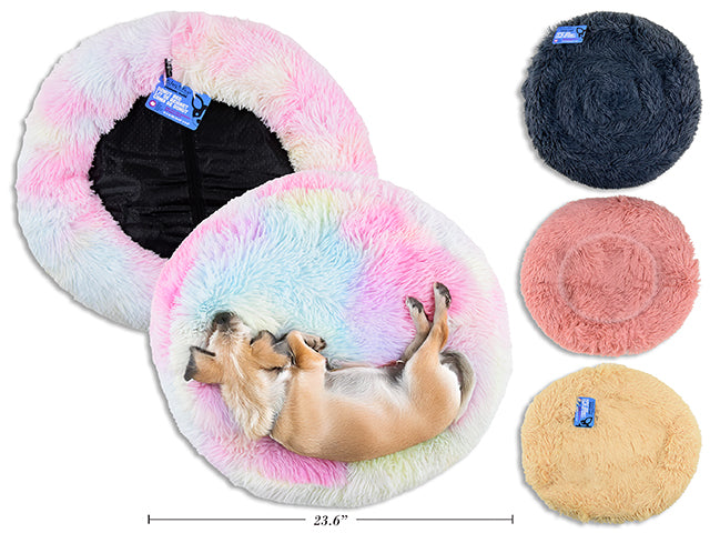 Carton of 6 23.6in x 6.3in Non-Slip Donut Bed w/ Zipper & Removable Stuffing. 4 Asst.Colours. Cht.