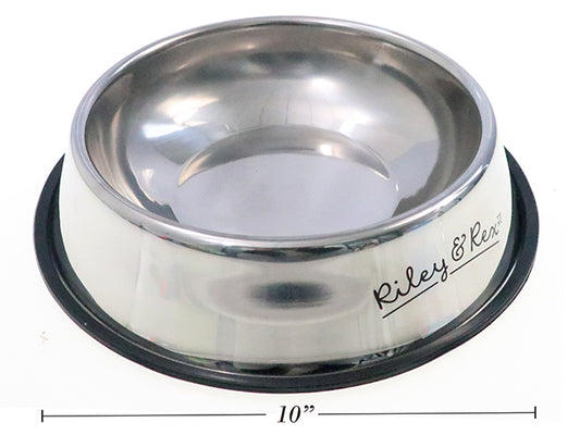 Carton of 12 780ml Easy Clean 201 Stainless Steel Non-Slip Pet Bowl. Colour Label.