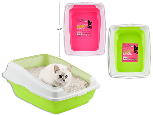 Carton of 12 18.89in x 14.17in Rimmed Cat Litter Box. 2 Asst.Colours. Colour Label.