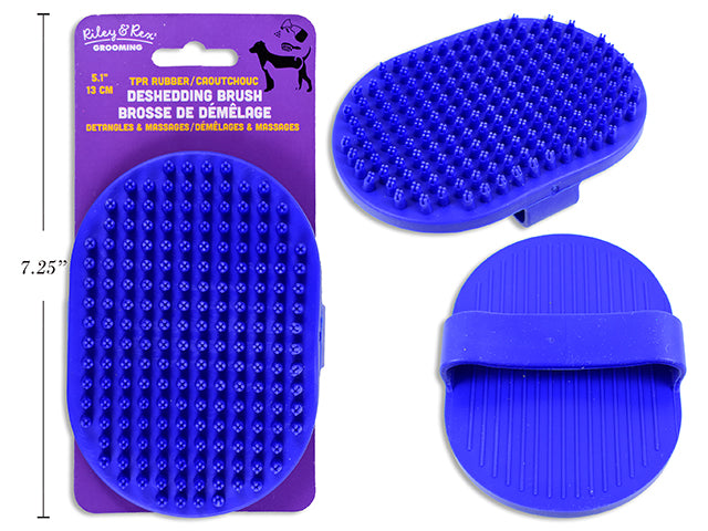 Carton of 12 5-1/8in TPR Deshedding Brush. Blue Colour Only. t.o.c.