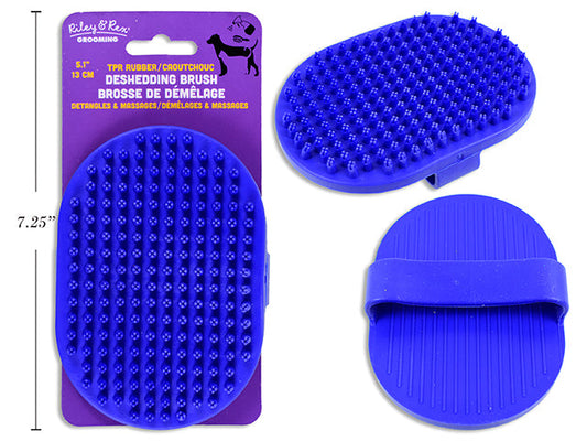 Carton of 12 5-1/8in TPR Deshedding Brush. Blue Colour Only. t.o.c.