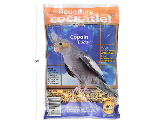 Carton of 24 Cockatiel Food. 400gr.