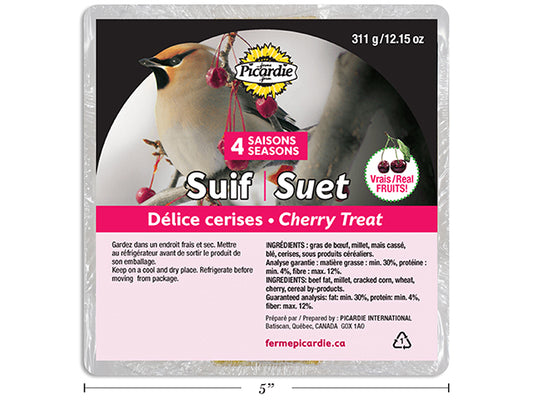 Carton of 12 4 Seasons Cherries Suet. 311g.